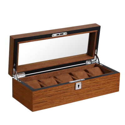 Луксозна дървена кутия за 5бр. часовници